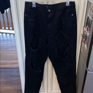 Misguided Black Riot High Rise Mom Jean